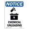 Signmission OSHA Notice, 7" Height, Chemical Unloading Sign With Symbol, 7" X 5", Portrait OS-NS-D-57-V-10578 - alternate 1